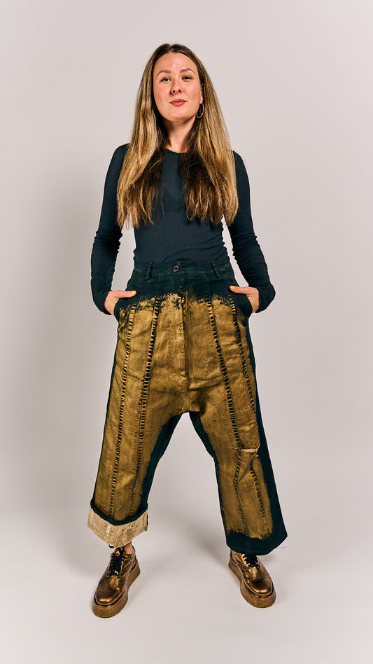 Rundholz Mainline Trousers Petrol Gold