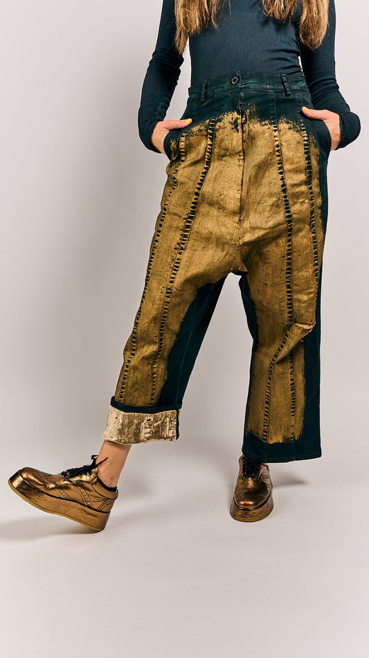 Rundholz Mainline Trousers Petrol Gold