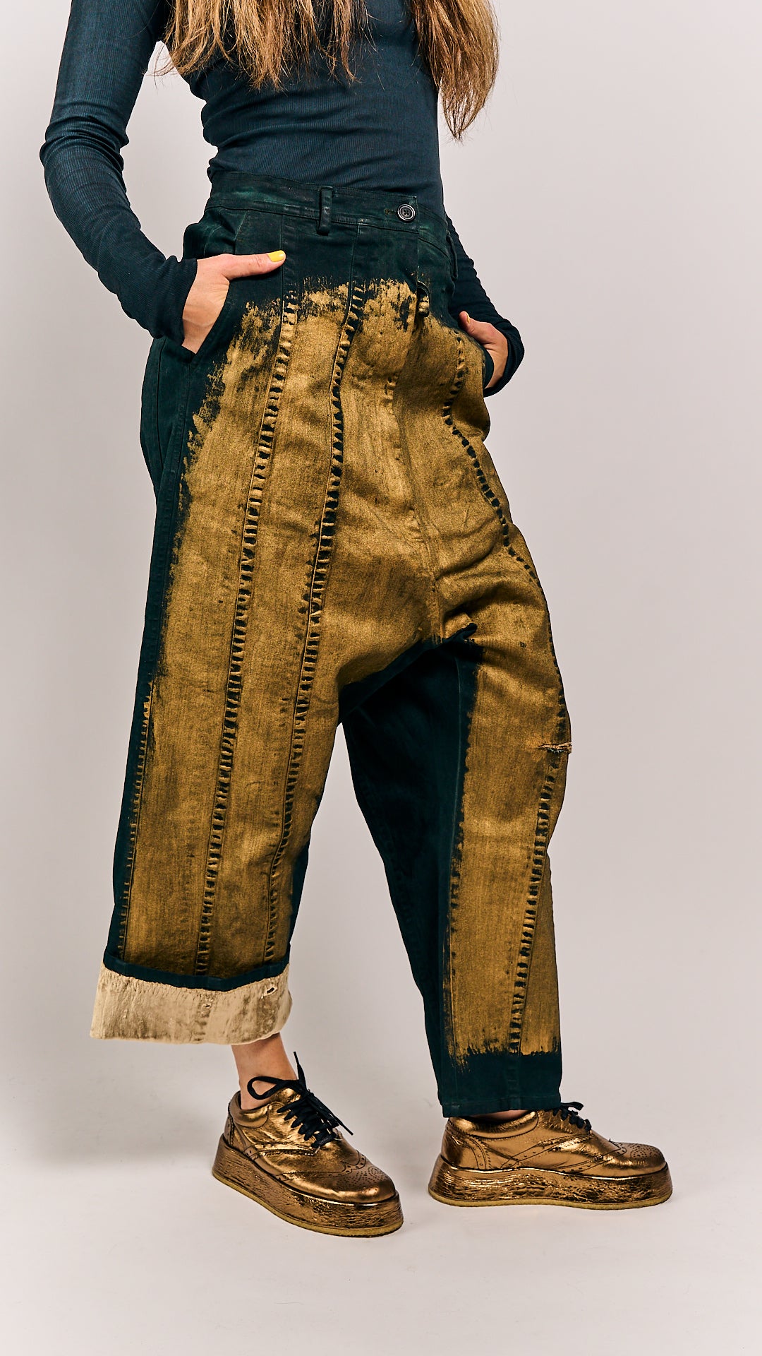 Rundholz Mainline Trousers Petrol Gold