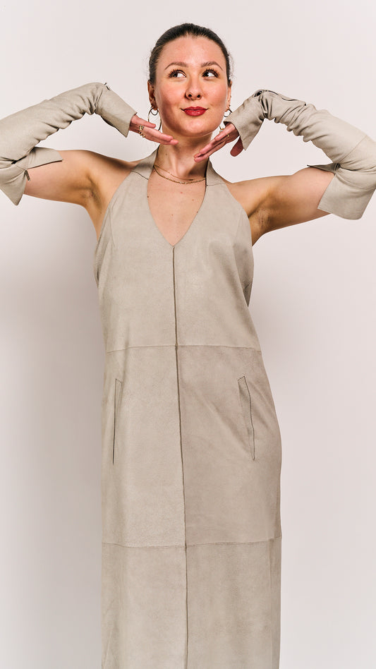 Van Der Wilt Long Gloves Chalk Crackle AW-002