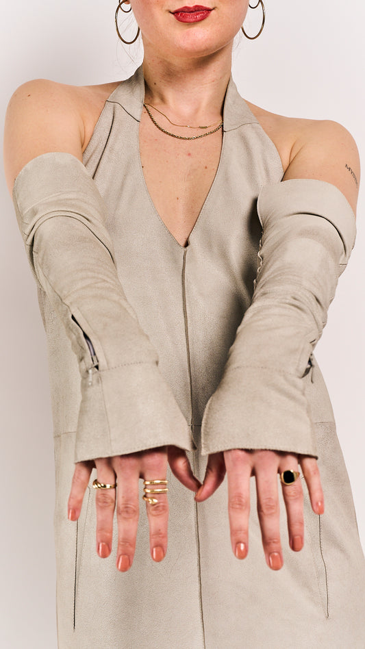 Van Der Wilt Long Gloves Chalk Crackle AW-002