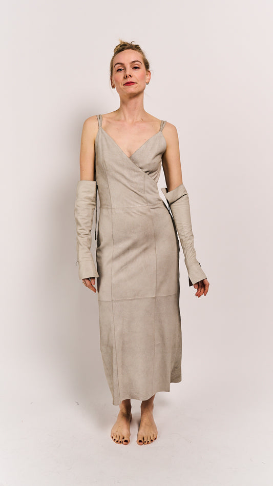 Van Der Wilt Slip Dress Chalk Crackle 9092