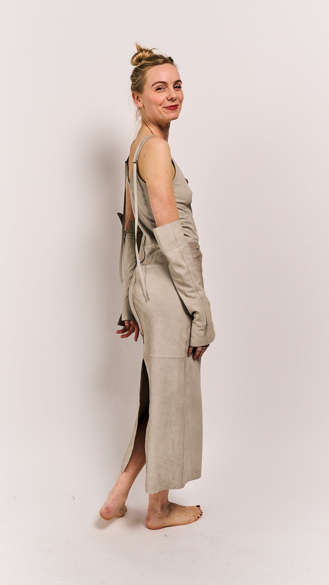 Van Der Wilt Slip Dress Chalk Crackle 9092