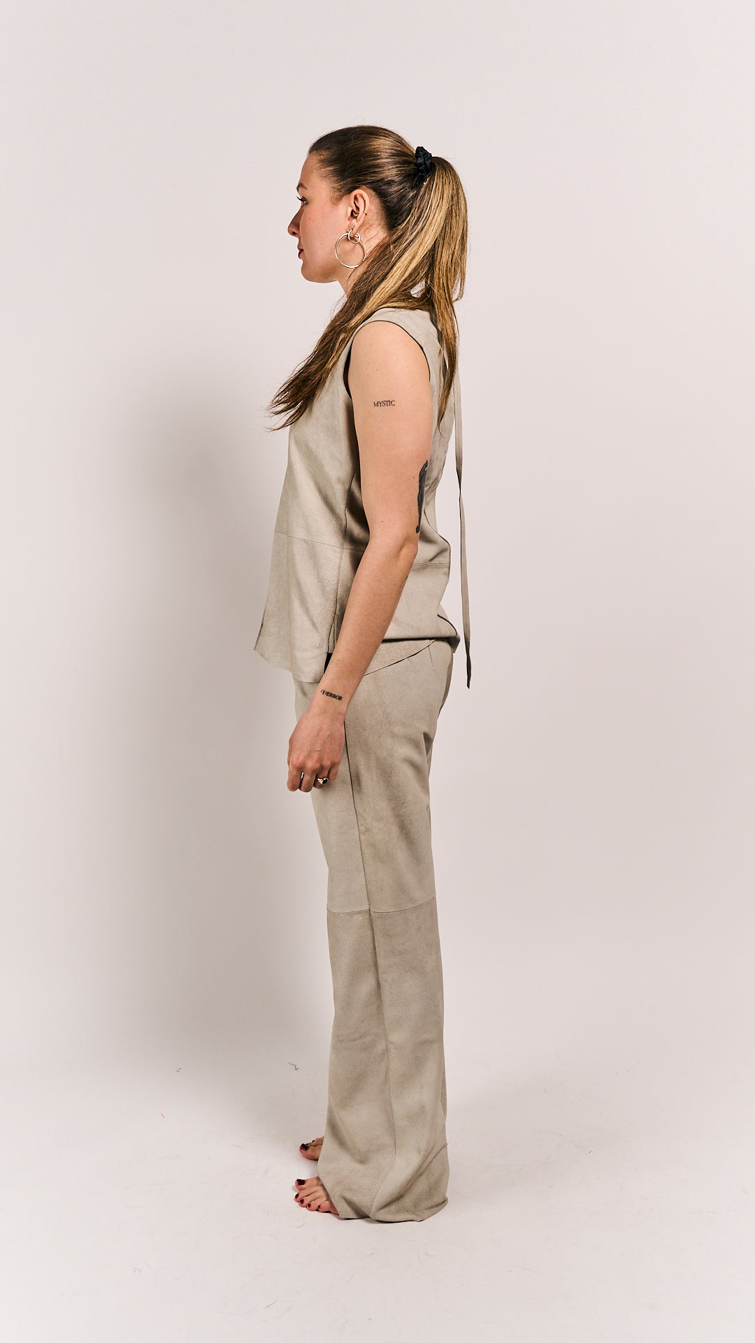 Van Der Wilt Palazzo Trousers Chalk Crackle 8507