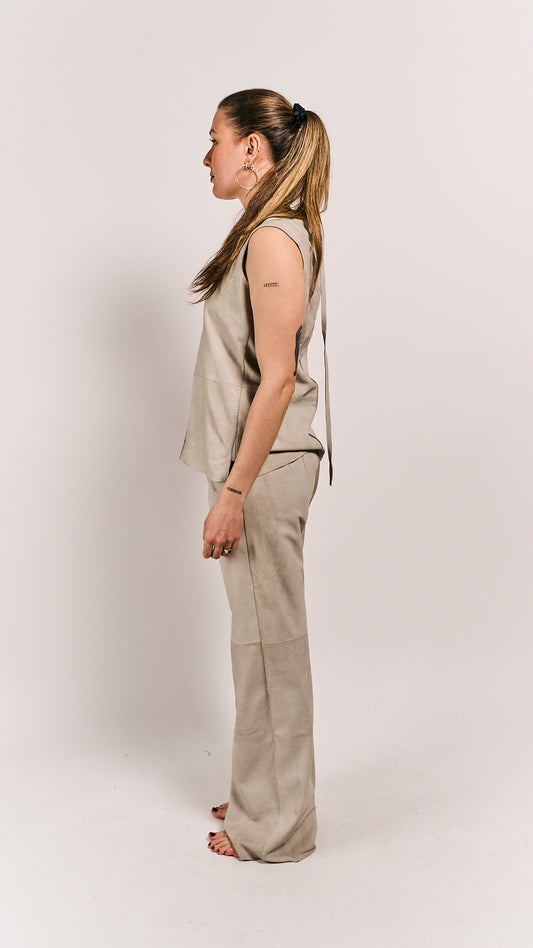 Van Der Wilt Palazzo Trousers Chalk Crackle 8507