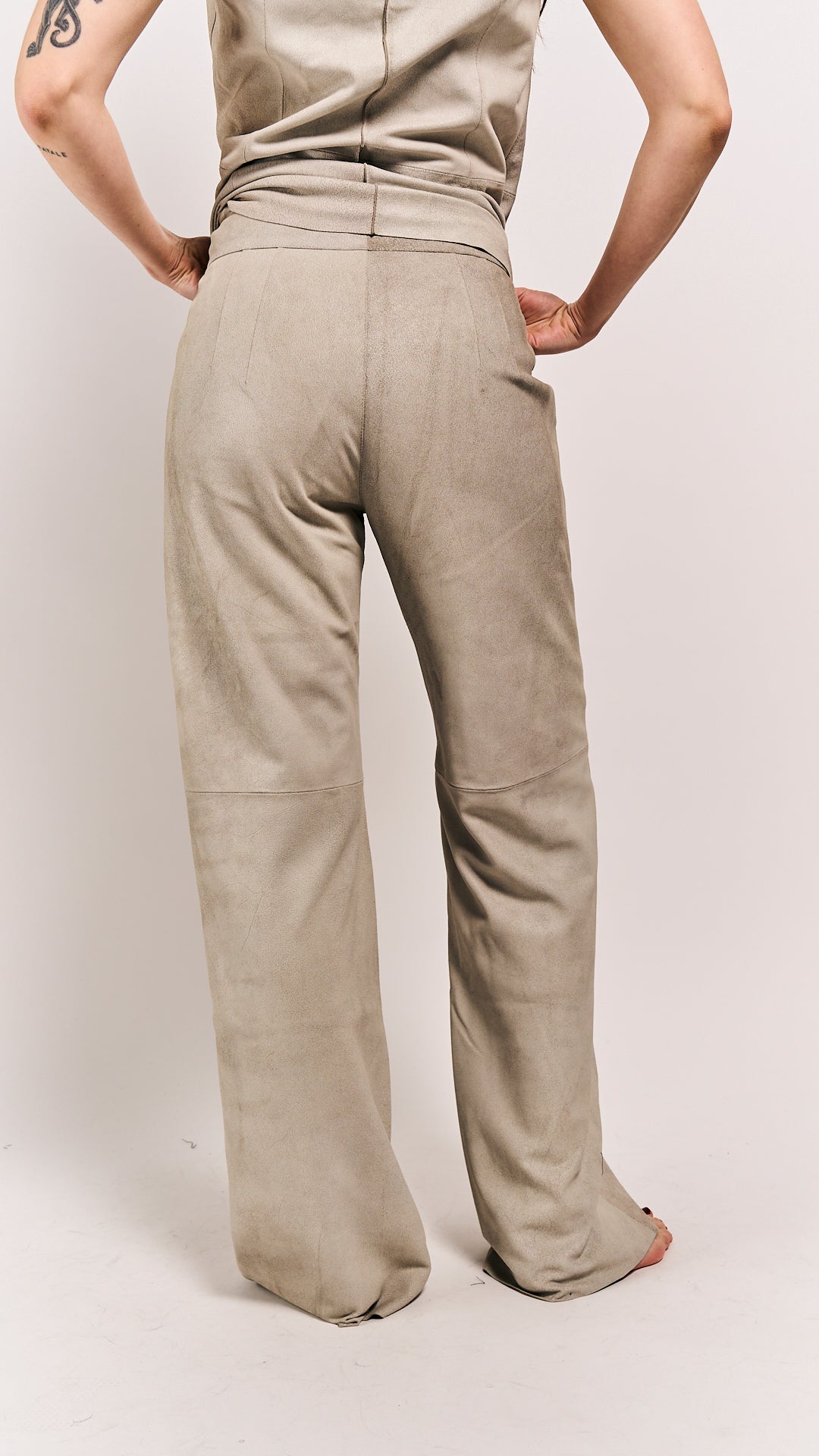 Van Der Wilt Palazzo Trousers Chalk Crackle 8507