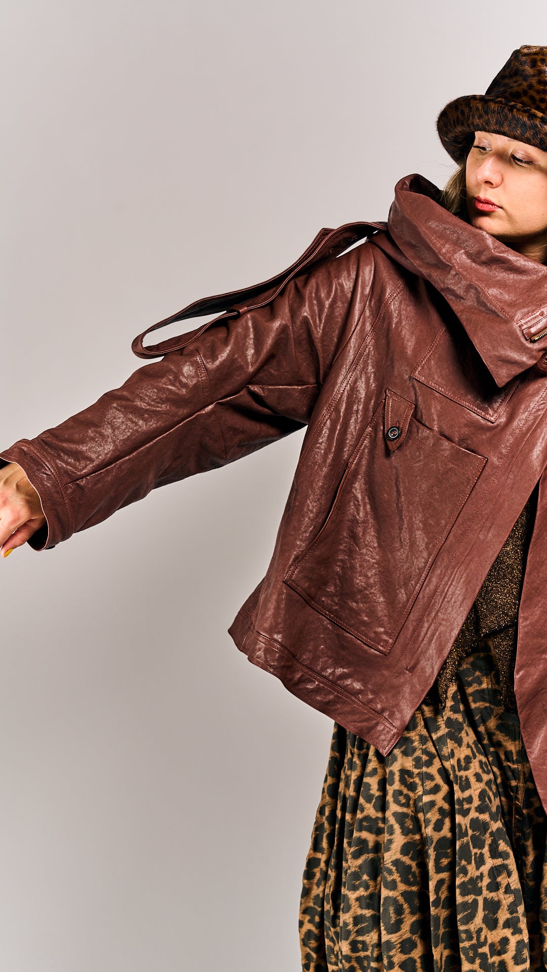 Rundholz DIP Leather Jacket Henna