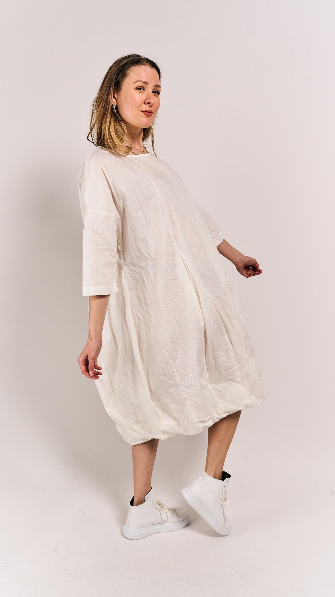 Rundholz Black Label Dress Offwhite Poplin Print