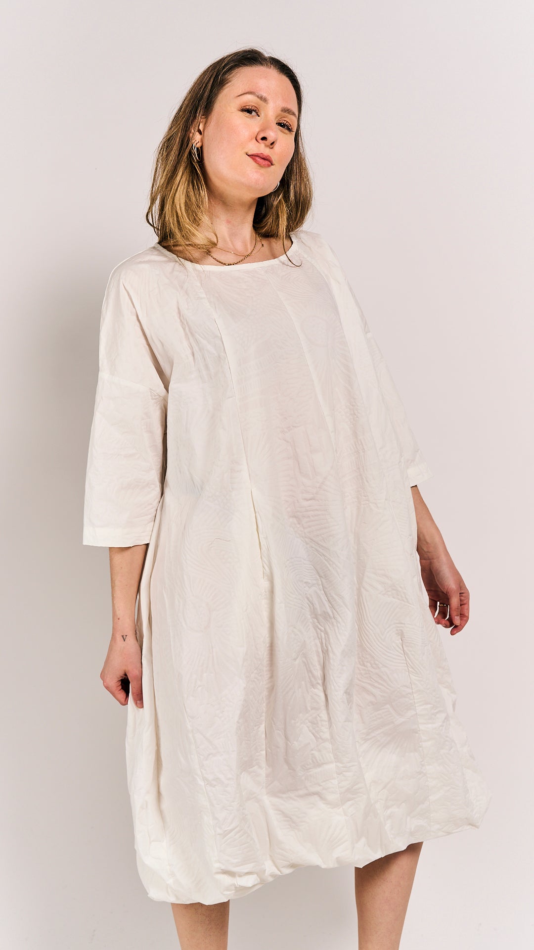 Rundholz Black Label Dress Offwhite Poplin Print