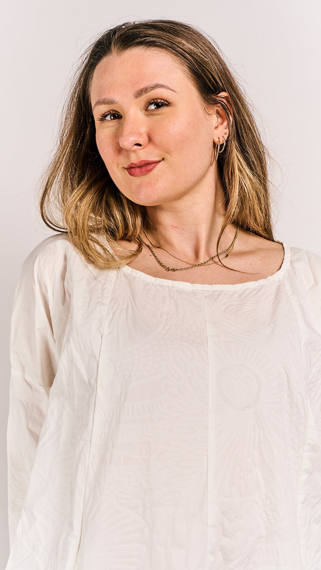 Rundholz Black Label Dress Offwhite Poplin Print