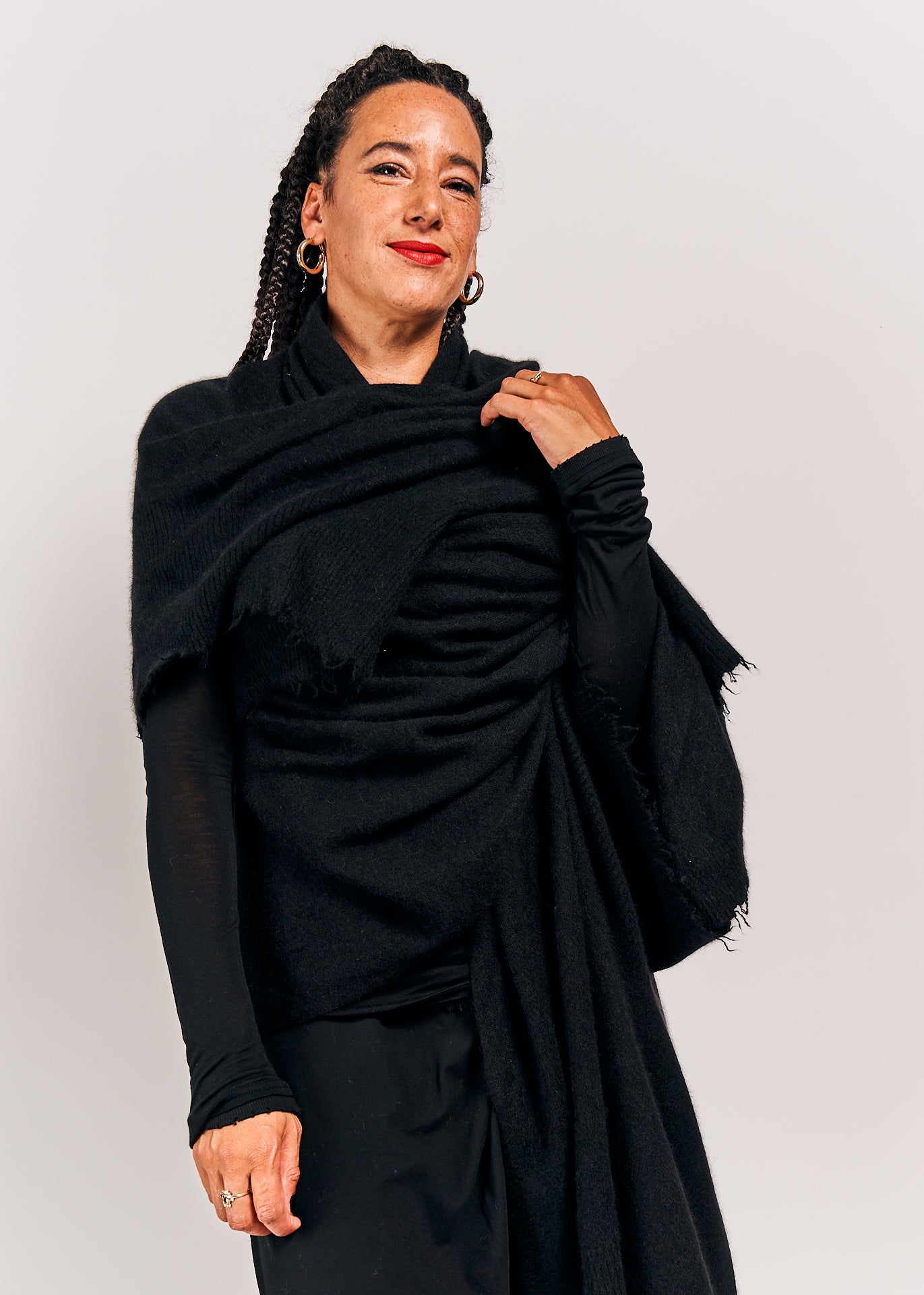 Rundholz DIP Cardigan-Shawl Black