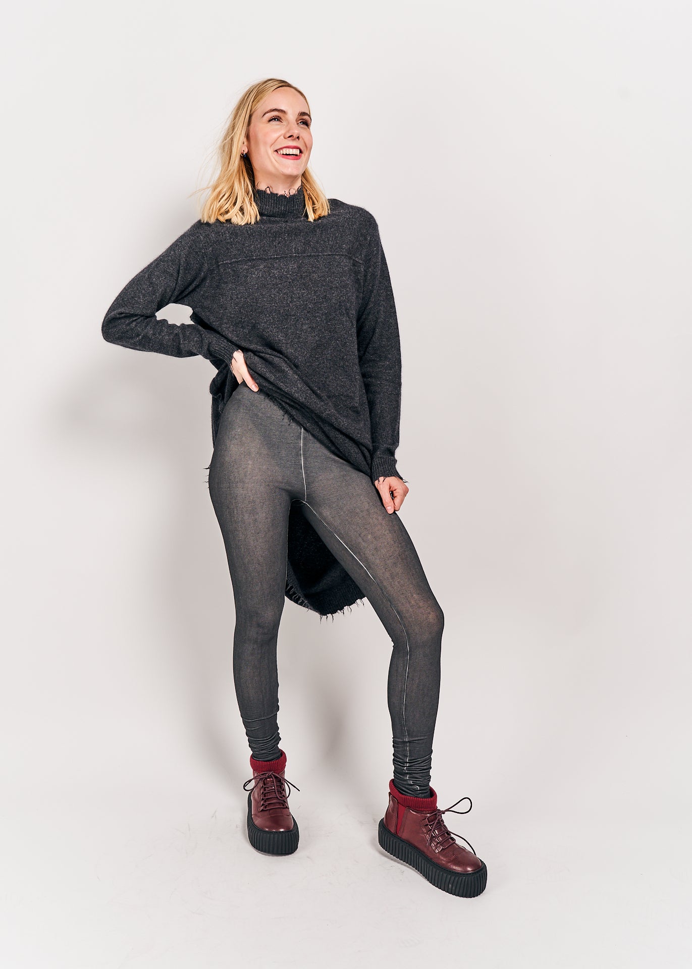 Rundholz DIP Legging Coal Cloud