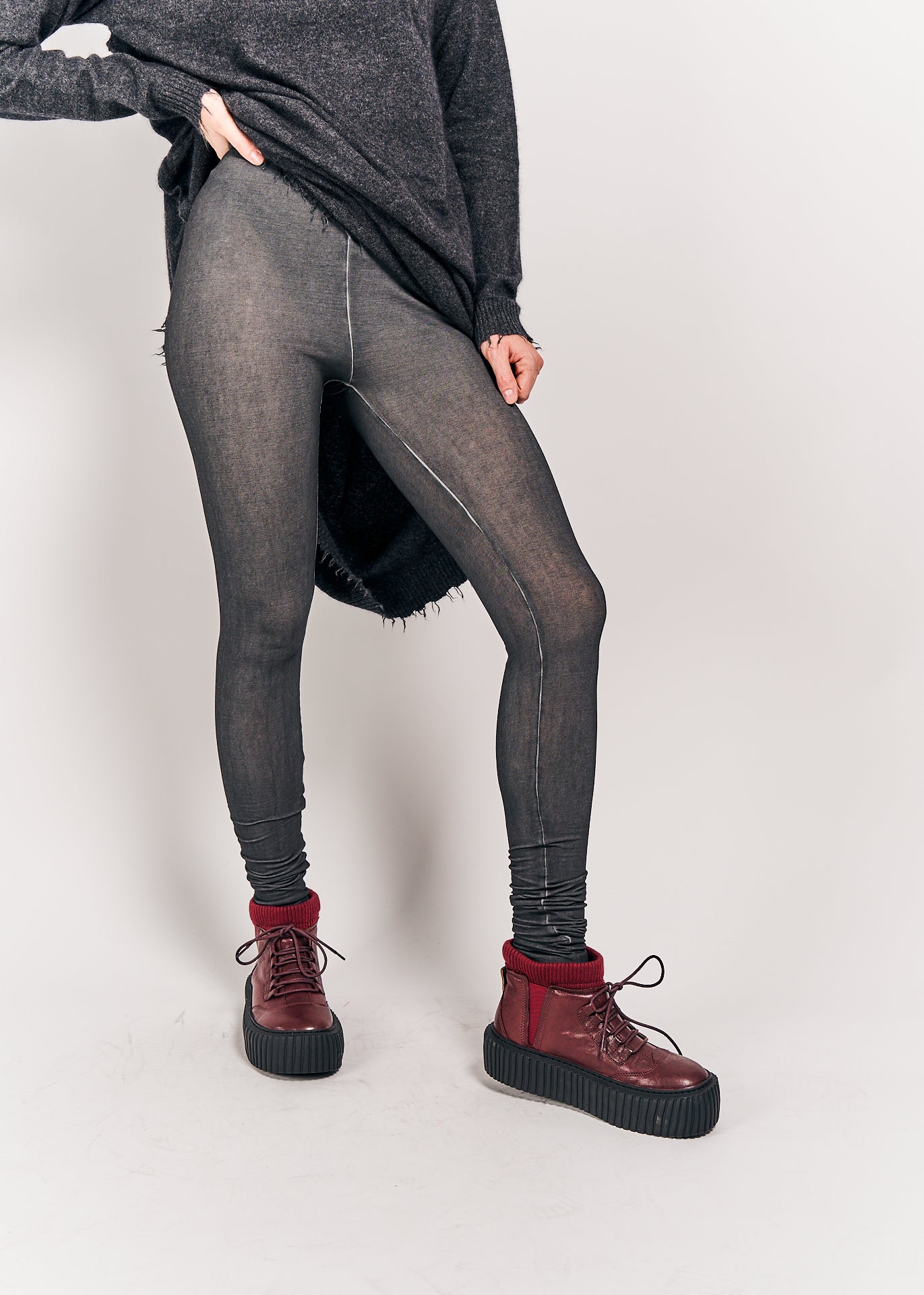 Rundholz DIP Legging Coal Cloud