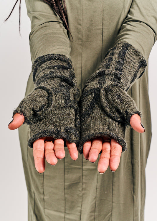 Rundholz Black Label Fingerless Gloves Camp Jacquard