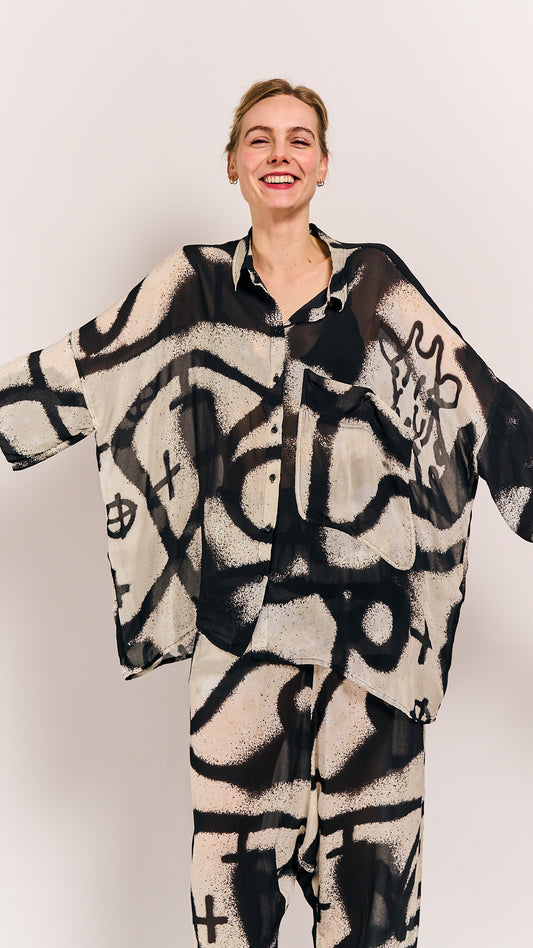 Rundholz Mainline Blouse Black Print