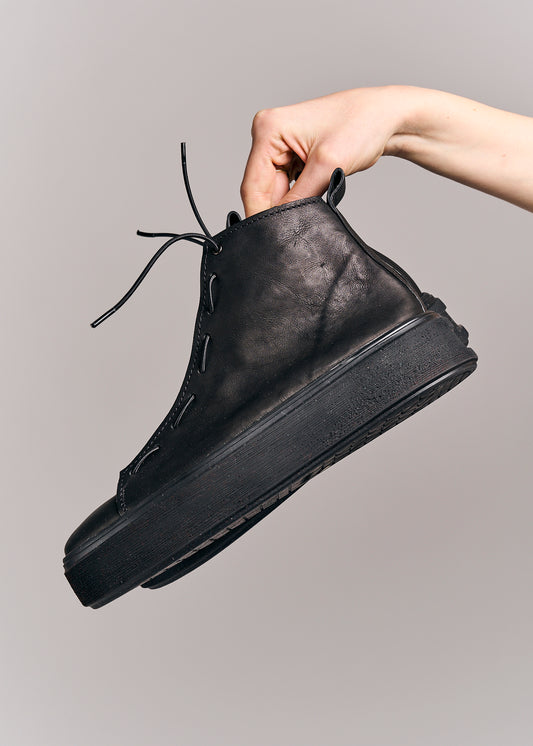 Puro Leather Sneakers In Focus Black
