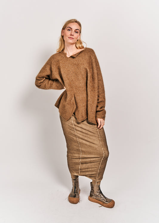 Rundholz Mainline Raccoon Pullover Camel Melange