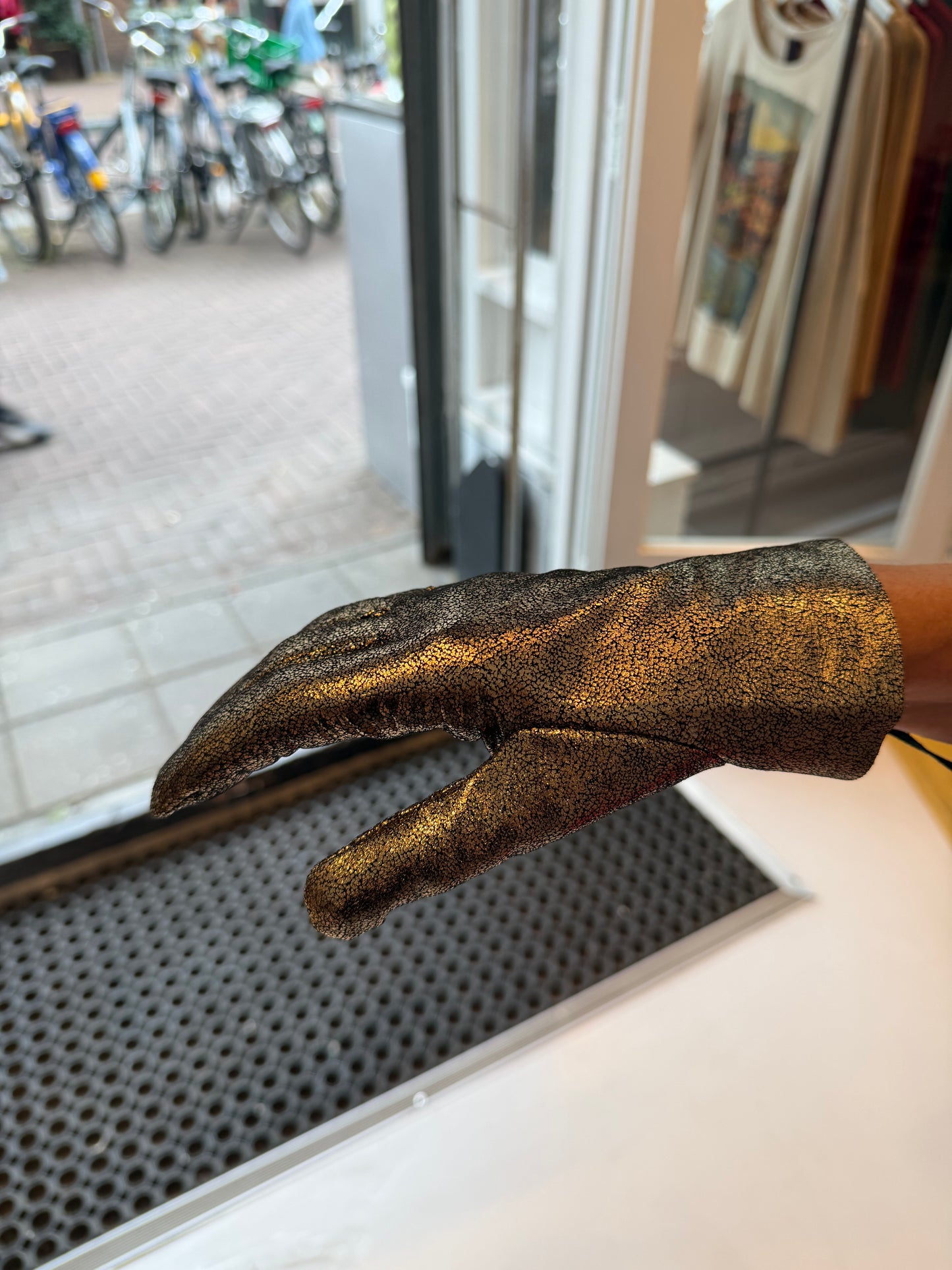 Rundholz Mainline Leather Gloves Sparkle Black