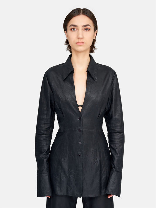 Van Der Wilt Long Waisted Blazer Chalk Crackle 15023