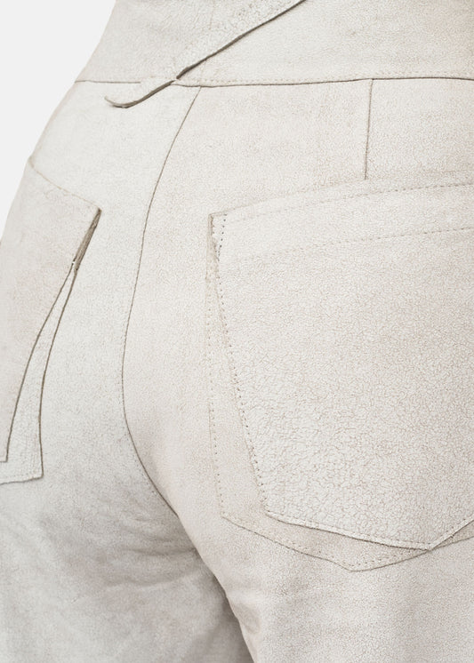 Van Der Wilt Flare Trousers Chalk Crackle 8034