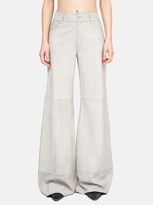 Van Der Wilt Flare Trousers Chalk Crackle 8034