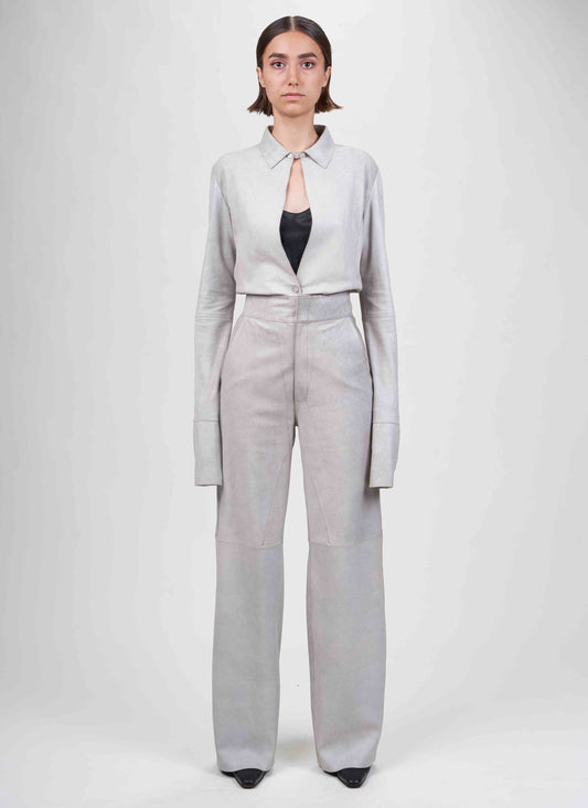Van Der Wilt Palazzo Trousers Chalk Crackle 8507